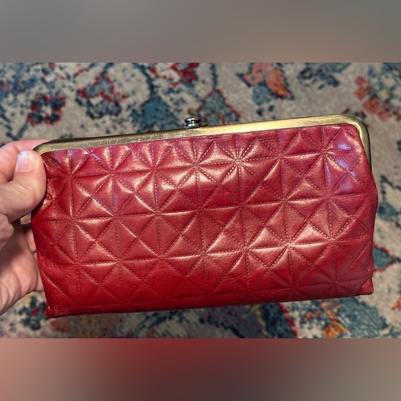 HOBO Handbags - HOBO International Red Leather Quilted Wallet Clutch